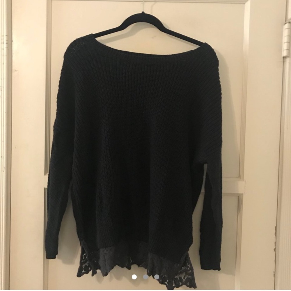 Urban Outfitters Lace Sweater in Black